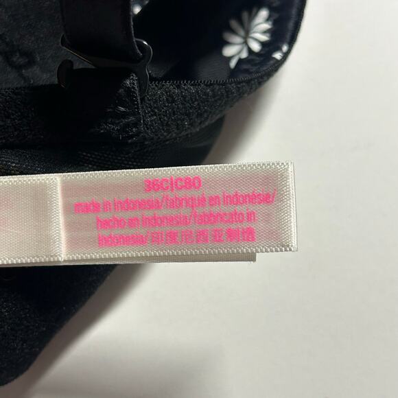 Pink Victoria's Secret Floral Daisy Plunge Padded Adjustable Bra 36C 36 C - Picture 8 of 9